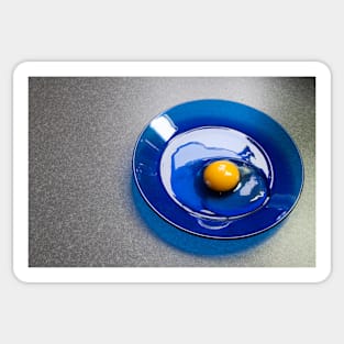 Egg on a Blue Plate Sticker